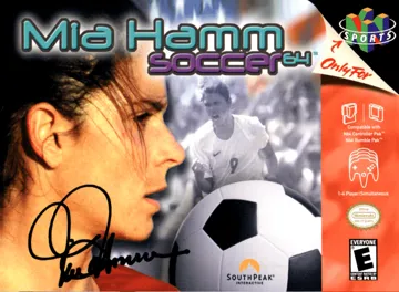 Mia Hamm Soccer 64 (USA) (En,Es) box cover front